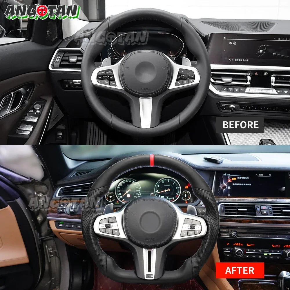 Leather Steering Wheel For BMW G30 G20 G31 G32 G11 G12 G14 G15 G16 G29 G01 G02 G05 G06 F90 F91 F92 Steerng Wheel Car Accessories