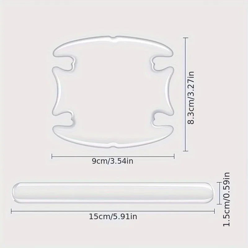 8Pcs 3D Car Door Handle Scratch Protector, Universal Bowl Side Protection Stickers, Waterproof Anti-Scratch Paint Invisible