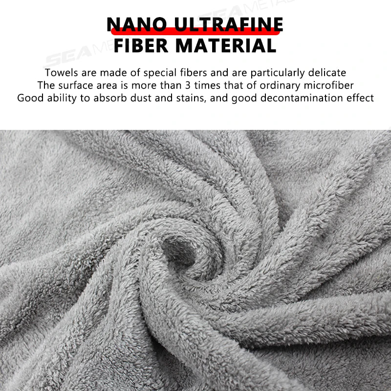 SEAMETAL 50x120cm Car Cleaning Towel Upgraded Microfiber Ultra-Soft Auto Wash Towels Super Absorbent Scratch-Free Drying Cloth