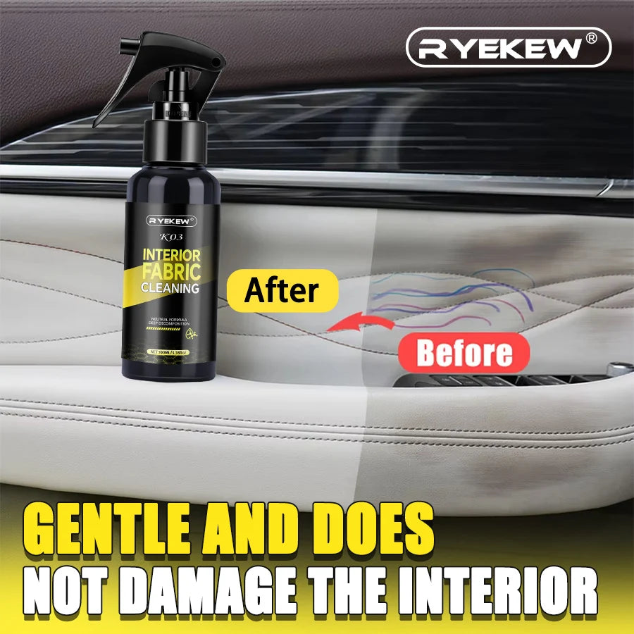 Car Interior Cleaner Agent Ceiling Cleaner Leather Flannel Woven Fabric Water Free Multipurpose Auto Dash Cleaning Tool