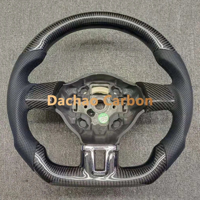 Real Carbon Fiber Steering Wheel For Volkswage VW Golf 6 6R GTI High Quality Leather Custom Style