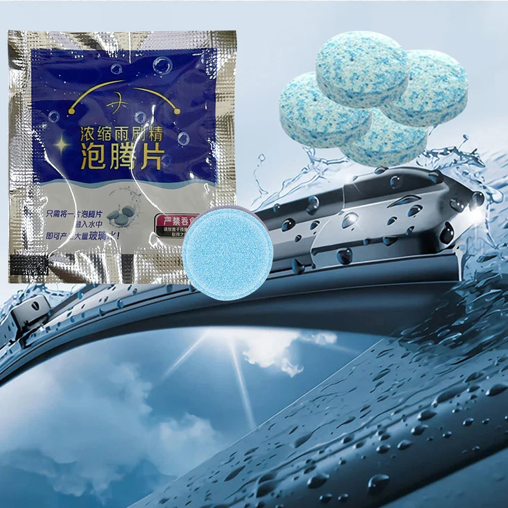 200-10pc Solid Cleaner Car Windscreen Cleaner Effervescent Tablet Auto Wiper Glass Solid Cleaning Concentrated Tablets Detergent