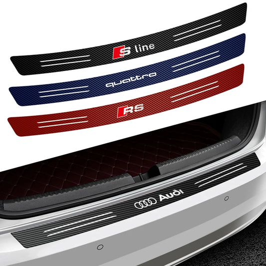 1Set Car Rear Bumper Trunk Load Edge Protective Stickers for Audi Sline S3 S4 S5 S6 S7 RS Quattro Q7 Q5 Q3 A4 B8 8P A3 A6 C7 A5