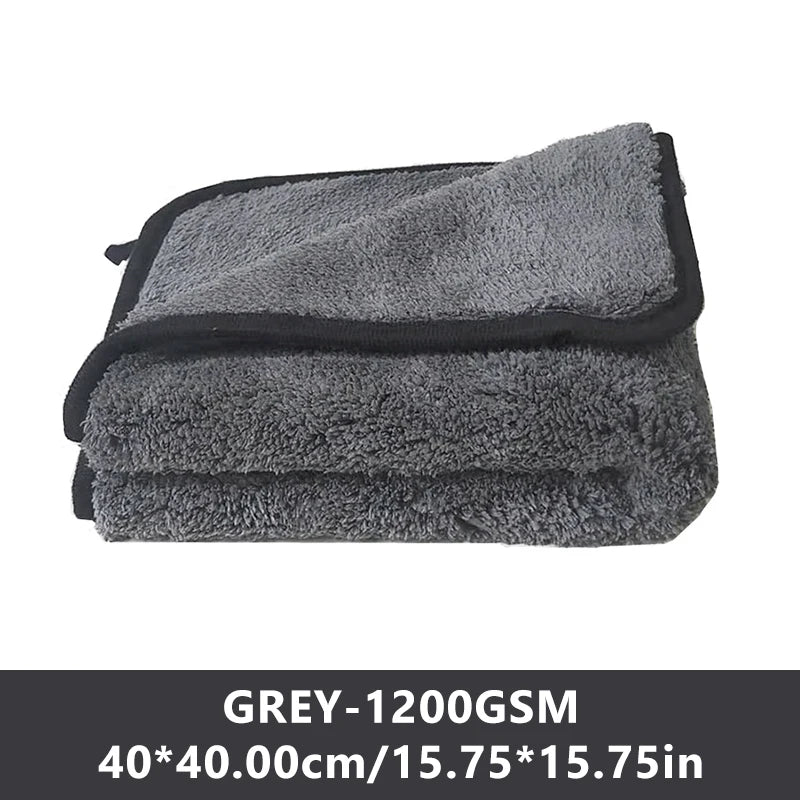 SEAMETAL 1200GSM Coral Fleece Deluxe Car Wash Microfiber Towel Plush Cleaning Drying Cloth Car Wash Towels 40x40/40x60/60x90cm
