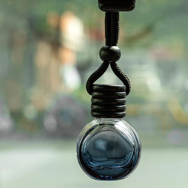 1Psc Black Cap Dyed Square Cap Empty Bottle Car Essential Oil Diffuser Fragrance Air Freshener Scent Perfume Bottle Ornament