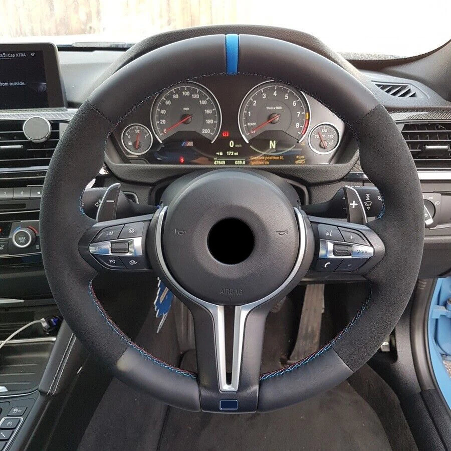 Half Alcantara Leather M Sport Steering Wheel for BMW F01 F06 F10 F11 F20 F21 F22 F30 F31 F32 F34 F36 F80 F82 F87 F90 M3 M5
