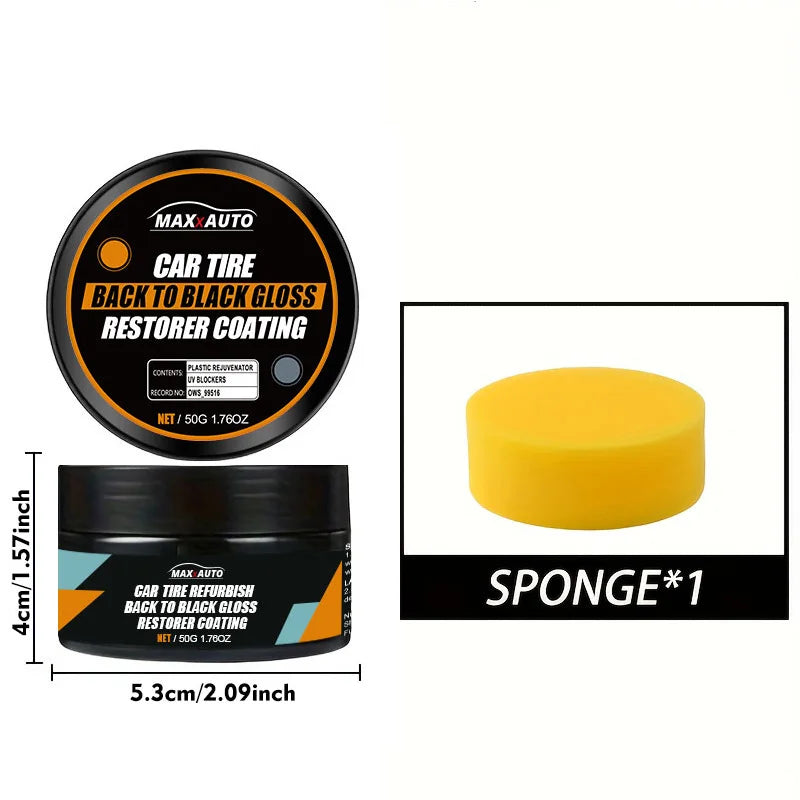 Car Tire Repair Kit & Panel Renewal Wax Coating Agent Car Plastic Back To Black Shine Gloss Long-Lasting Tire Polish Wax