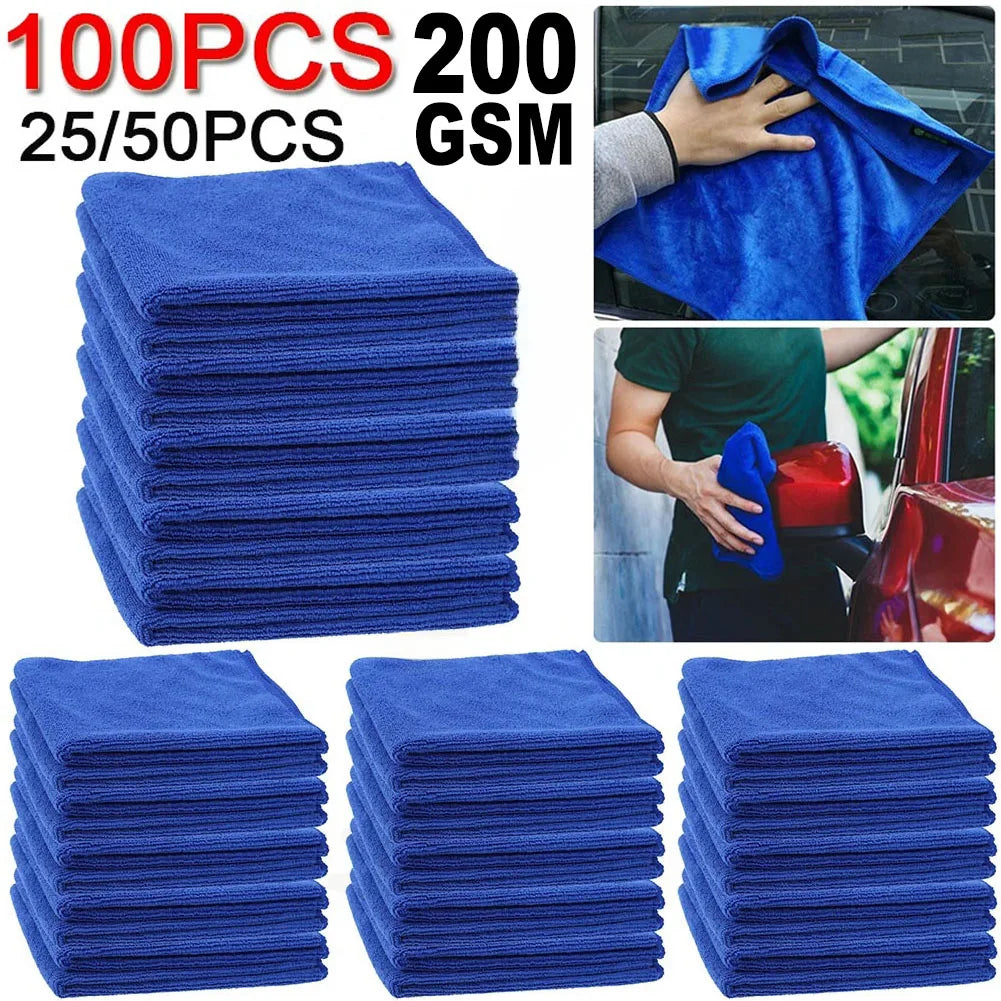 25-100PCS  Microfibre Cleaning Auto Soft Cloth Quick Dry Large Soft 30X30CM Car Wash Cloths Home Cleaning Micro Fiber Towels