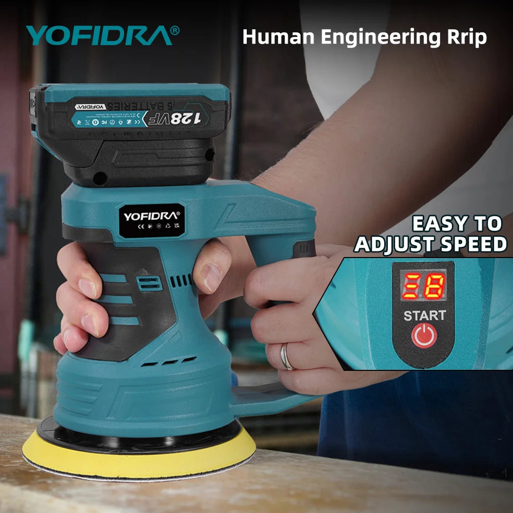 YOFIDRA Cordless Car Polisher 8 Gears Adjustable Electric Polishing Machine Auto Waxing Rotary Polish For Makita 18V Battery Pin