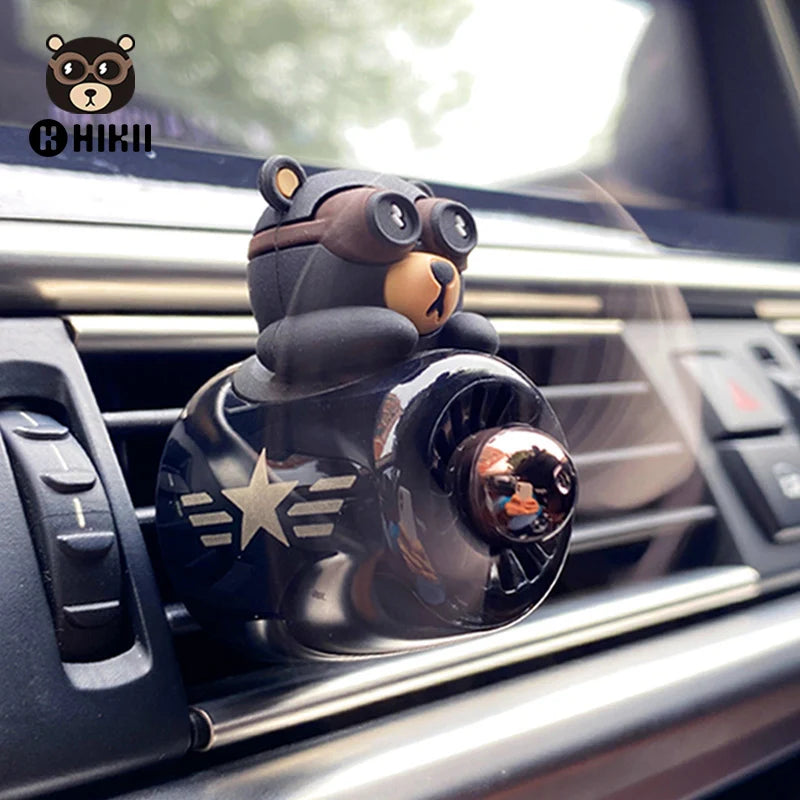 Bear pilot car air freshener flavor dog vent perfume diffuser fragrance scent  auto deroration acccessories aromatherapy auto