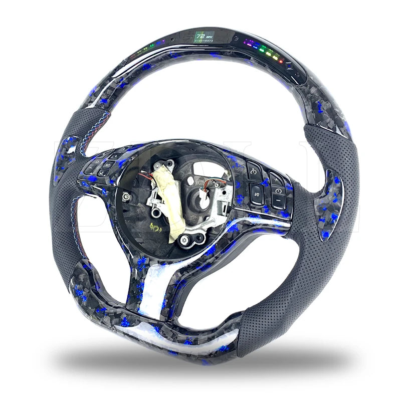 Carbon Fiber Car Steering Wheel with LED Display for BMW E46 M3 E38 E39 E46 E53 318 320 325 330 Customized Accessory