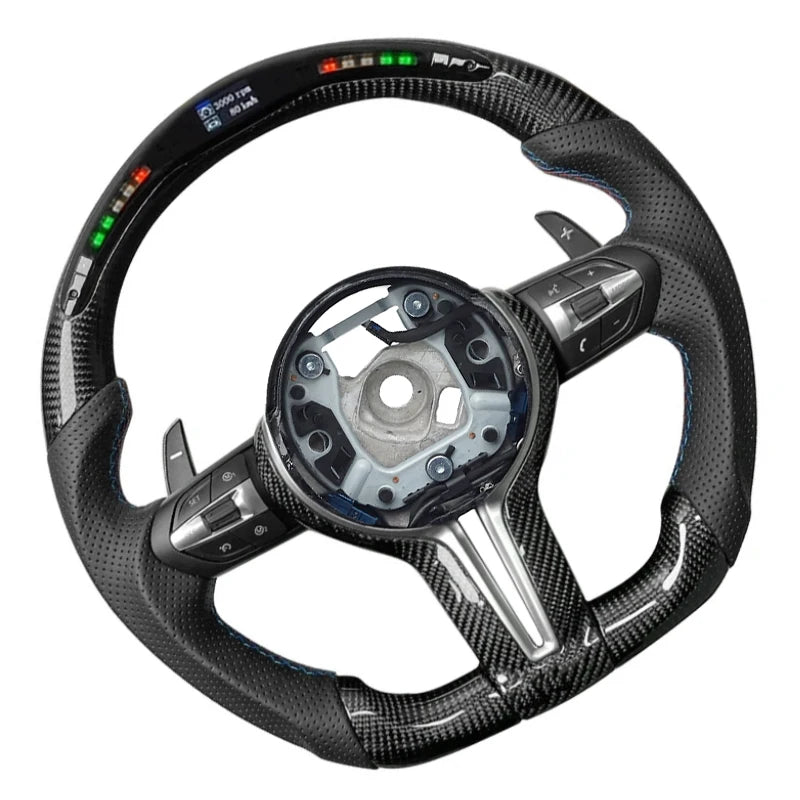 M performance Carbon Fiber LED Steering Wheel For BMW F30 F32 F36 F10 F20 F22 F06 F07 F15 F01 F80 F82 E46 E60 E90 M3 M4 M5 M6 M7