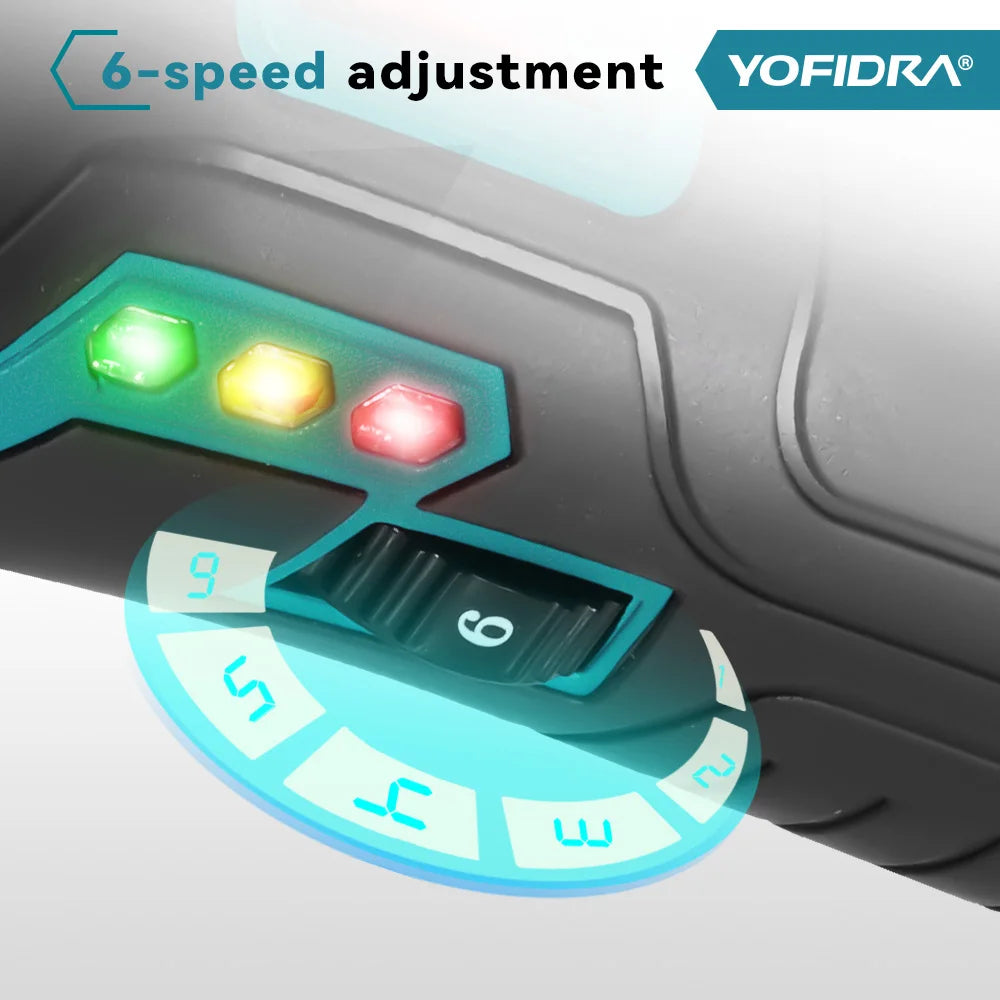 YOFIDRA 150MM 7000RPM Electric Car Polisher 6 Gears Cordless Auto Polishing Sanding Wax Power Tool For Makita 18V Battery Pin