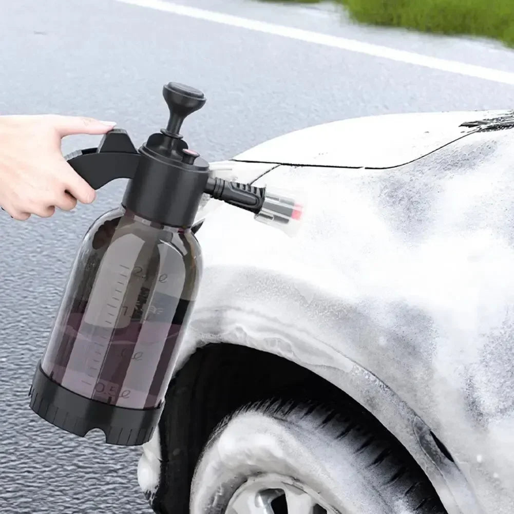 2L Hand Pump Foam Sprayer Snow Foam Gun Nozzle With Pressure Relief Valve Car Wash Spray Bottle Window Cleaning Tools