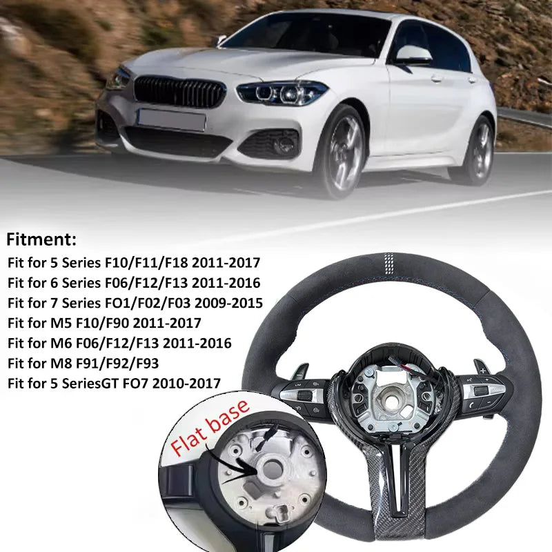 Carbon Trim Full Alcantara Steering Wheel for BMW F01 F10 F20 F22 F30 F31 F32 M2 F87 M3 F80 M4 F82 F90 X5 F15 F16