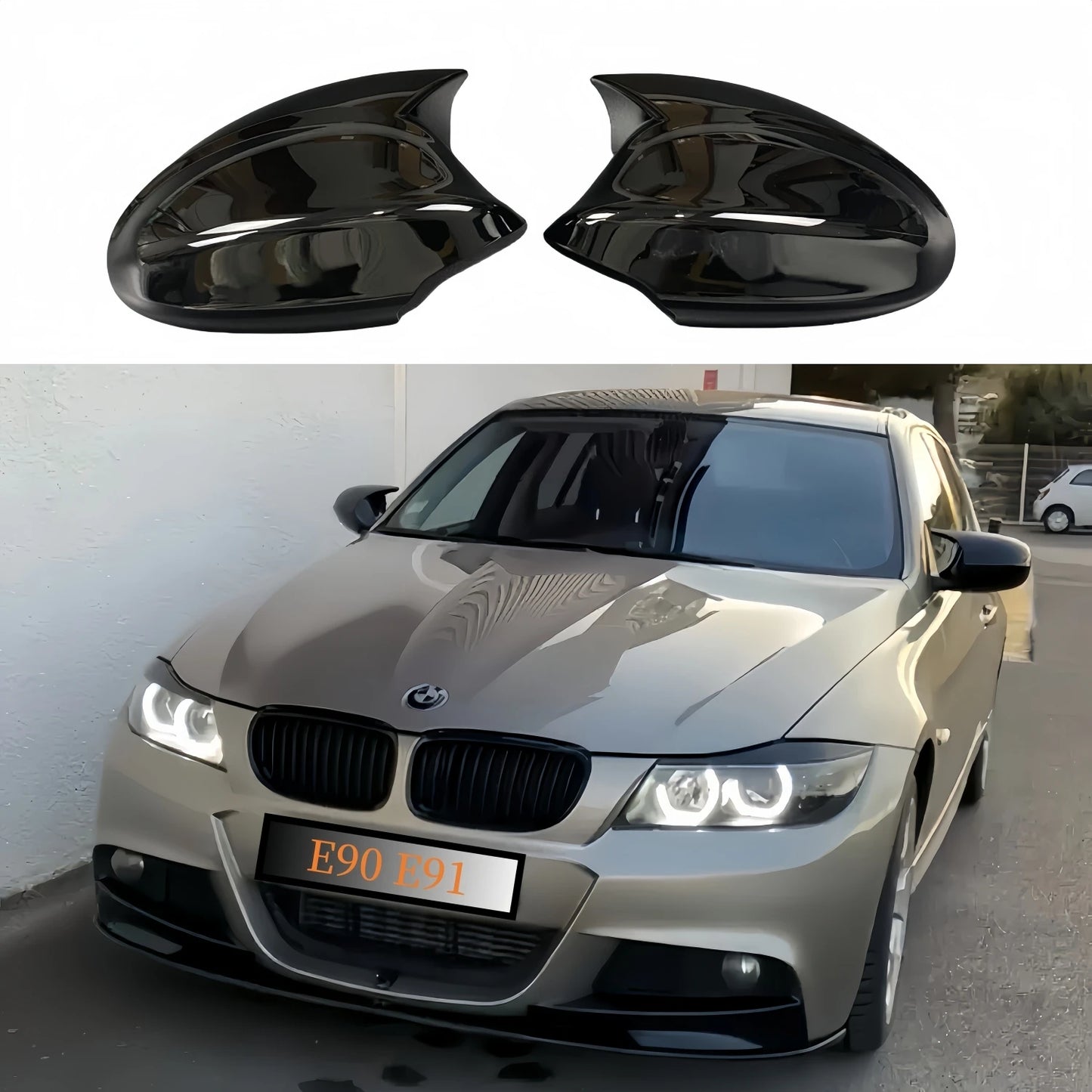 2Pcs Gloss Black Side Rearview Mirror Covers For BMW E90 E91 2005-2011 E92 E93 2006-2013 E81 E82 E88 E87 E88 Car Exterior Parts