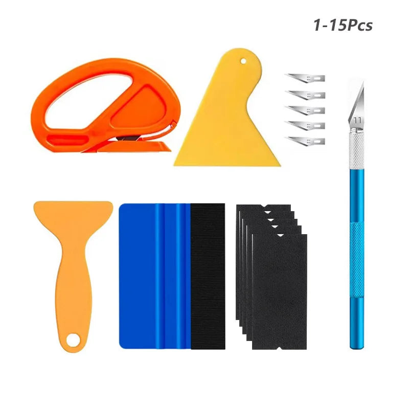 Car Wrapping Tools Window Tinting Tools Kit Wrap Knife Felt Squeegee Vinyl Spatula Plastic Scraper ﻿Film Covering Foil Tool