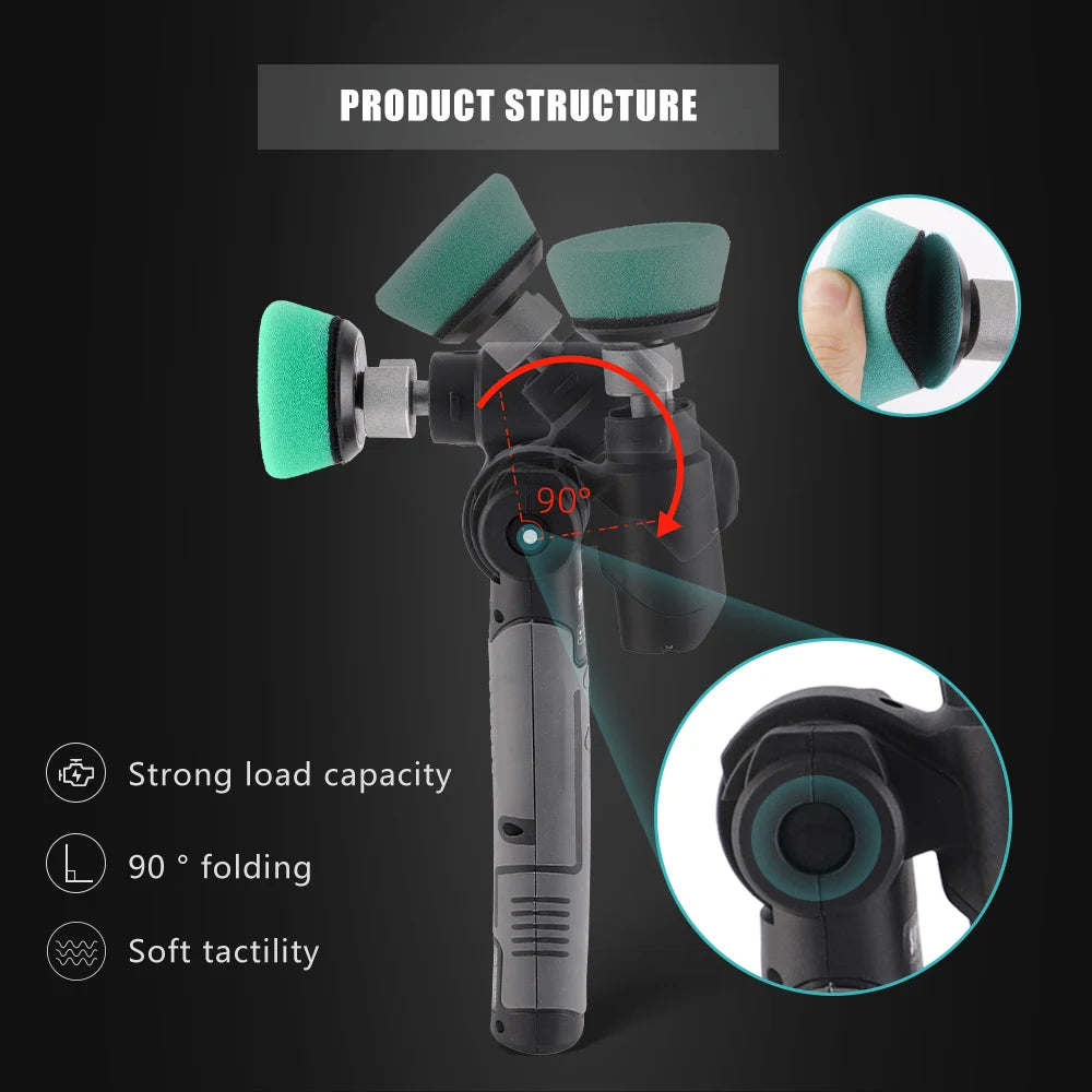SPTA 3.7V RO&DA Micro Cordless Mini Car Polisher Portable Handheld Rechargeable Adjustment Speed Auto Detailing Tool
