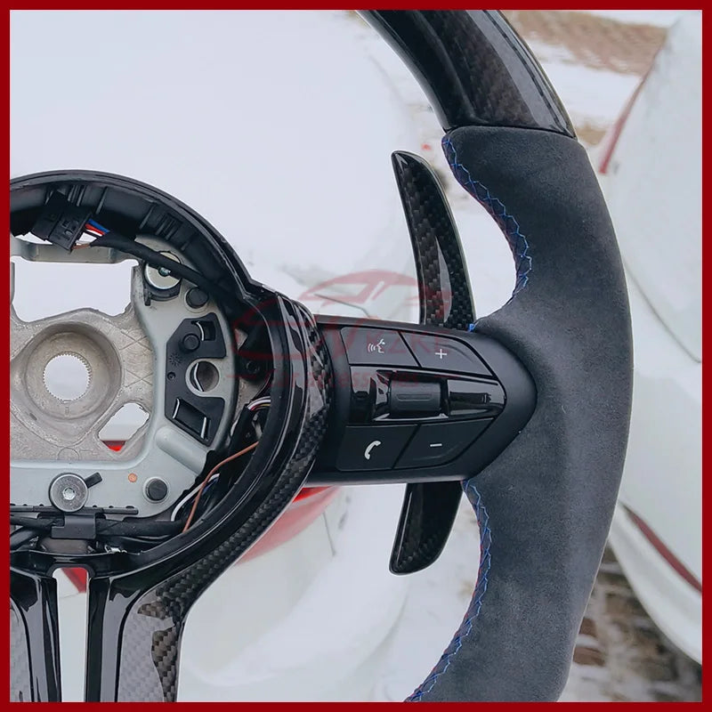 for BMW F30 F10 F31 F20 E90 adopts genuine carbon fiber and sports steering car accessories//M logo steering wheel is suitable