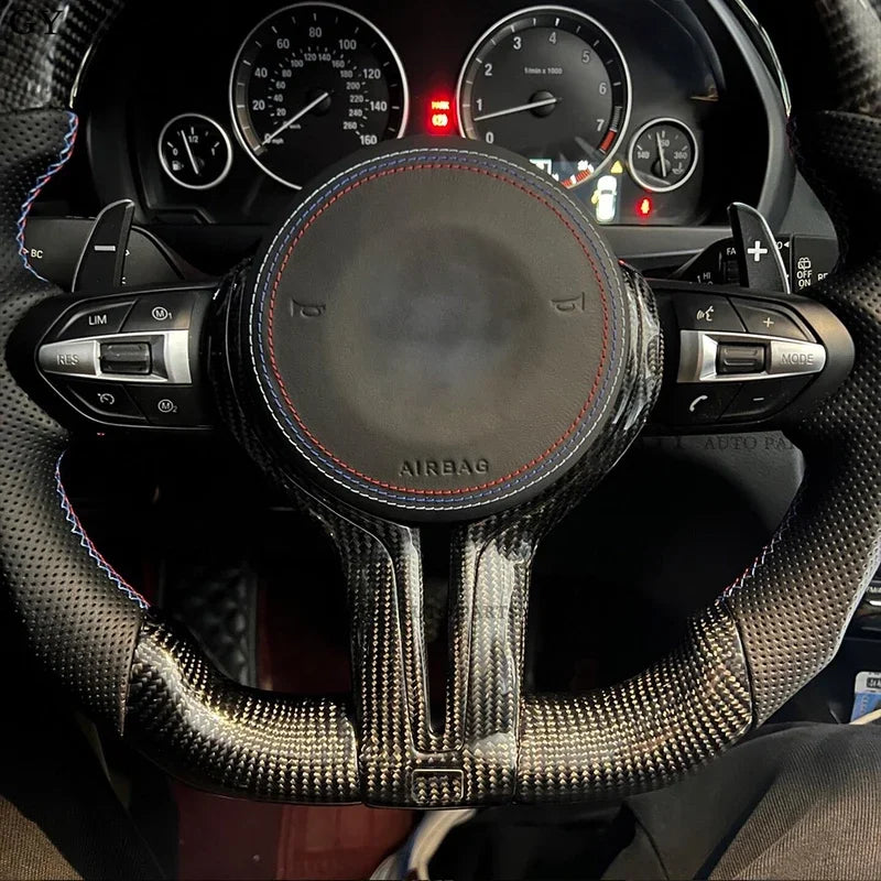 LED Steering Wheel Carbon Fiber Fit For BMW M1 M2 M3 M4 M5 M6 F30 F10 F15 F16 F32 F80 F82 3 4 5 6 X3 X5 Customized Sport Wheel