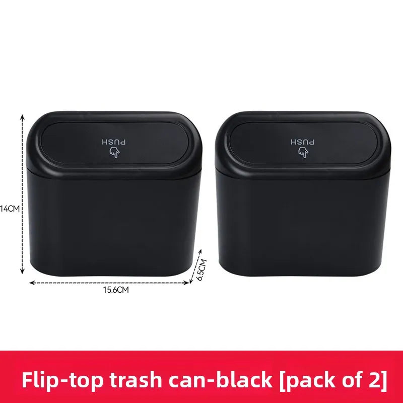 For Hyundai Grandeur GN7 KONA Electric SX2 2023~2025 Car Trash Bin Black Square Pressing Portable Trash Can Interior Accessories