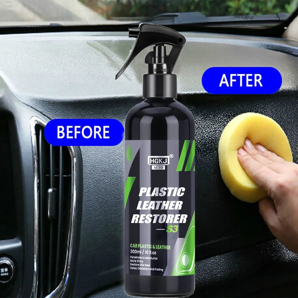 Interior Detailer Hgkj S3 Plastic Leather Restorer Quick Coat For Car Interior Refurbish Seat Leather Renovator Conditioner