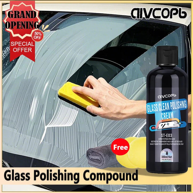 Car Glass Oil Film Remover Paste ST-E Auto Glass Film Coating Agent Anti-fog Glass Cleaner Windshield Polish  Auto Detailing
