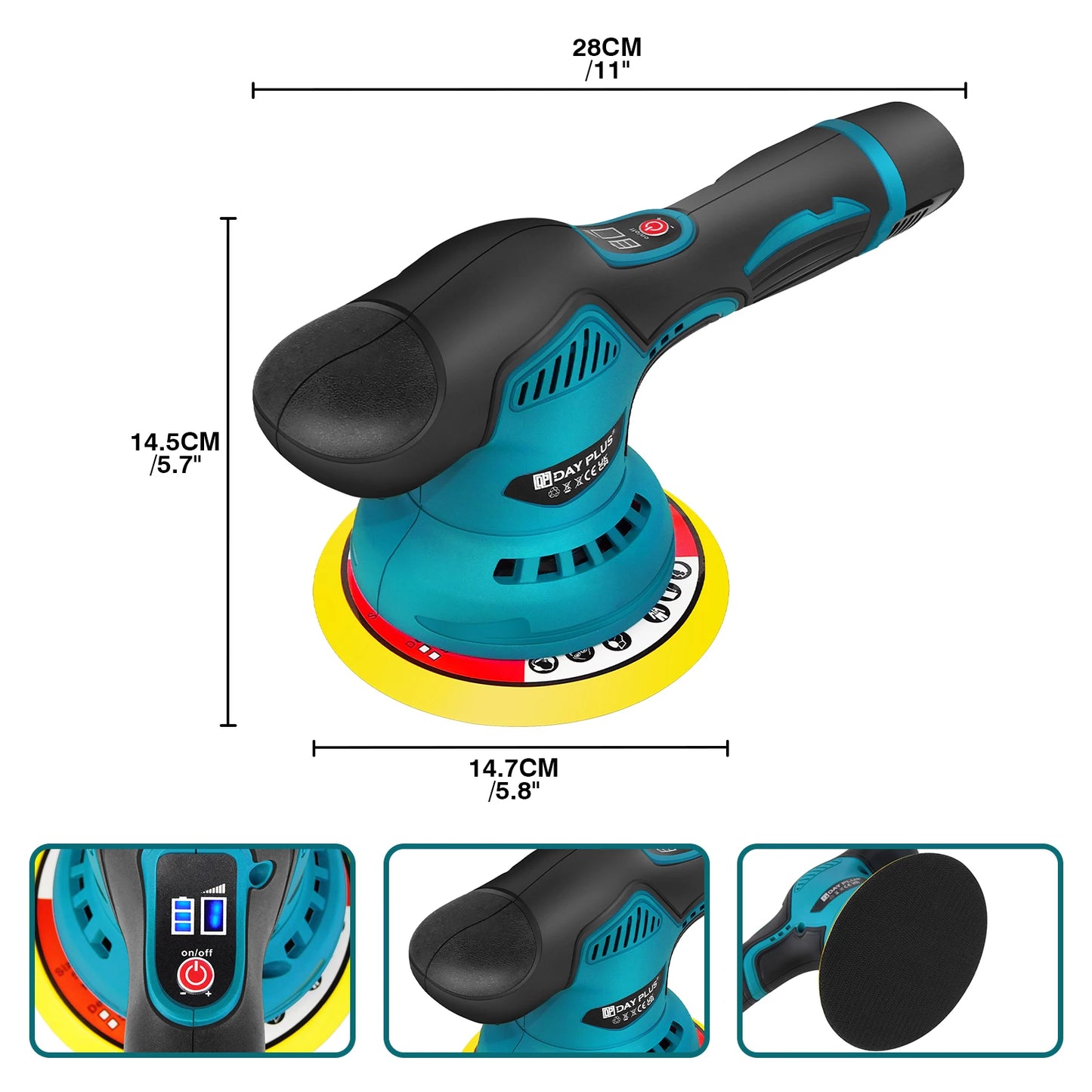 Brushless Cordless Buffer Polisher,2000mAh 12V Buffer Kit+8 Variable Speed,2800-5500RPM for Car Detailing,Boat,Wall,Floor,DIY
