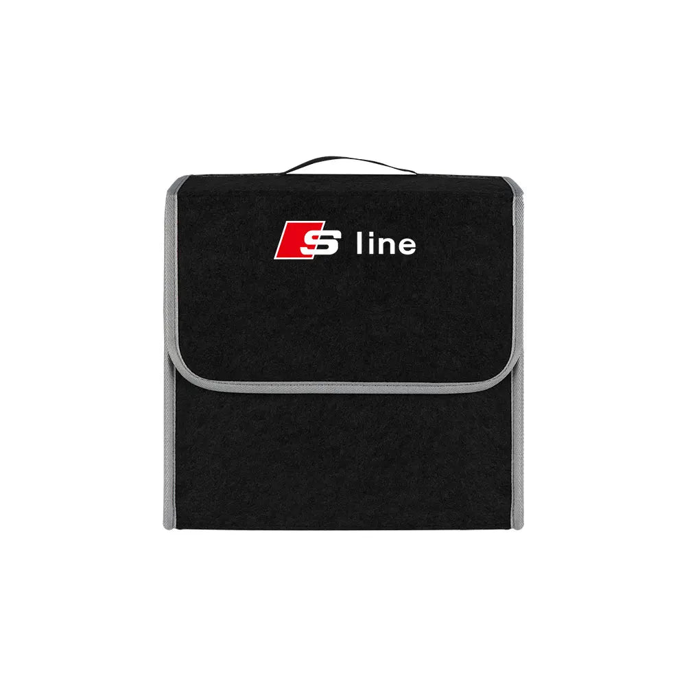 Car Emblem Trunk Organizer Storage Box Auto Interior Stowing Tidying Accessories For Audi SlineA4 B8 A3 8P A6 C7 8V B6 B7 TT RS