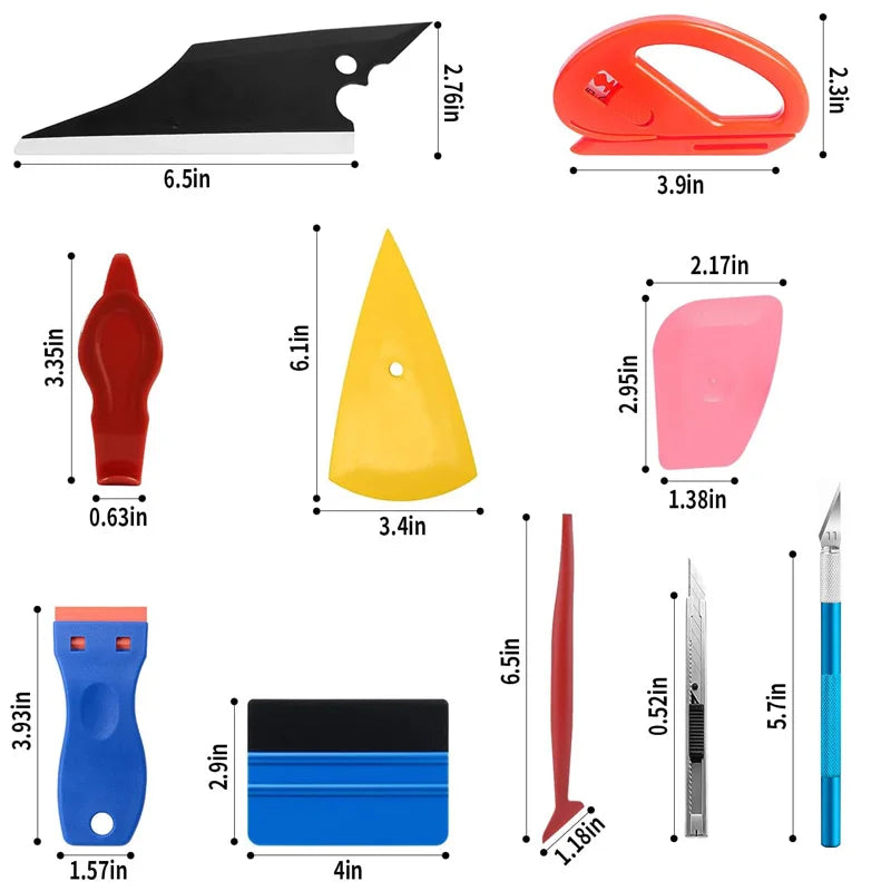 Car Wrapping Tools Window Tinting Tools Kit Wrap Knife Felt Squeegee Vinyl Spatula Plastic Scraper ﻿Film Covering Foil Tool