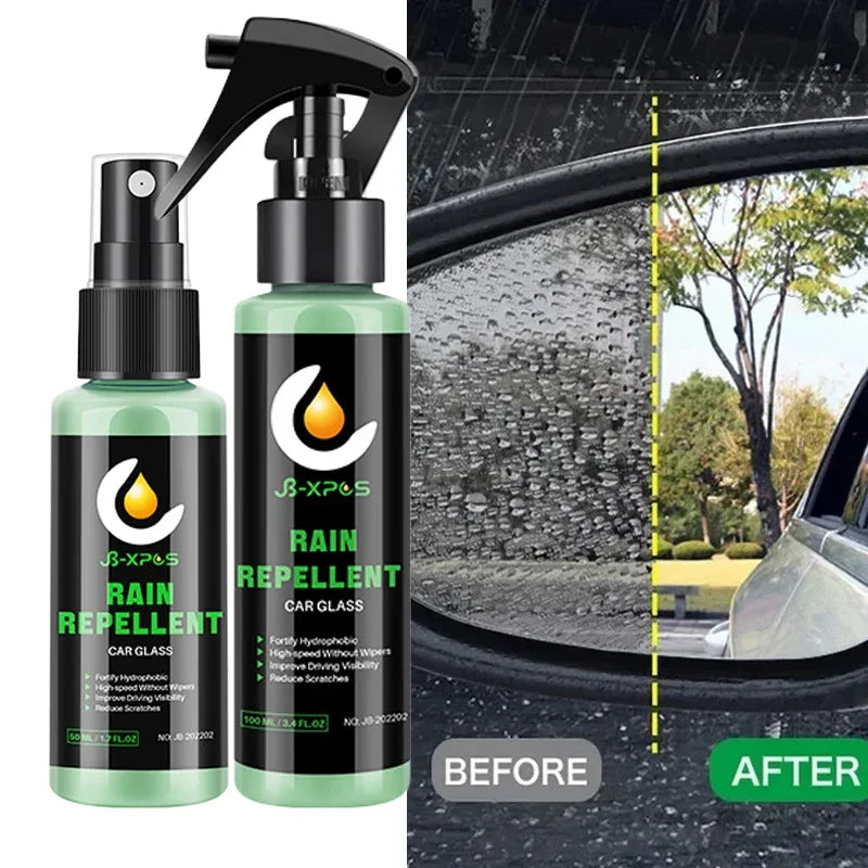 Car Hydrophobic Coating Anti-rain Water Repellent of Windshield Rearview Mirror Glass Spray Rainproof Agent Cleaning Tool