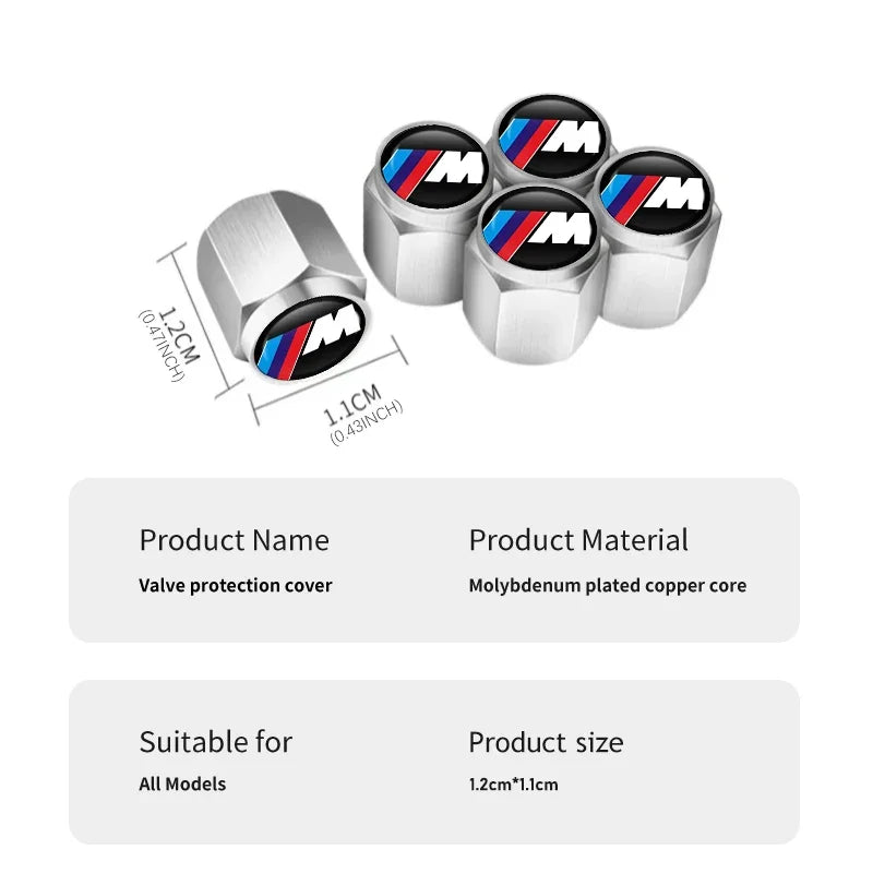 2025 New 5pcs Car Wheel Tire Valve Cap Dust Protection Cover Accessories For BMW E93 F10 F20 F30 F40 F15 F25 F26 F31 F49 F86 M3