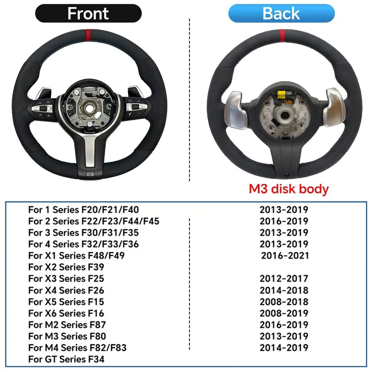 Leather Interior Steering Wheel Fit For BMW F10 F20 F30 F32 F36 F80 F82 M3 M5 E90 E87 E84 E70 Sport Steering Wheel Car Accessory