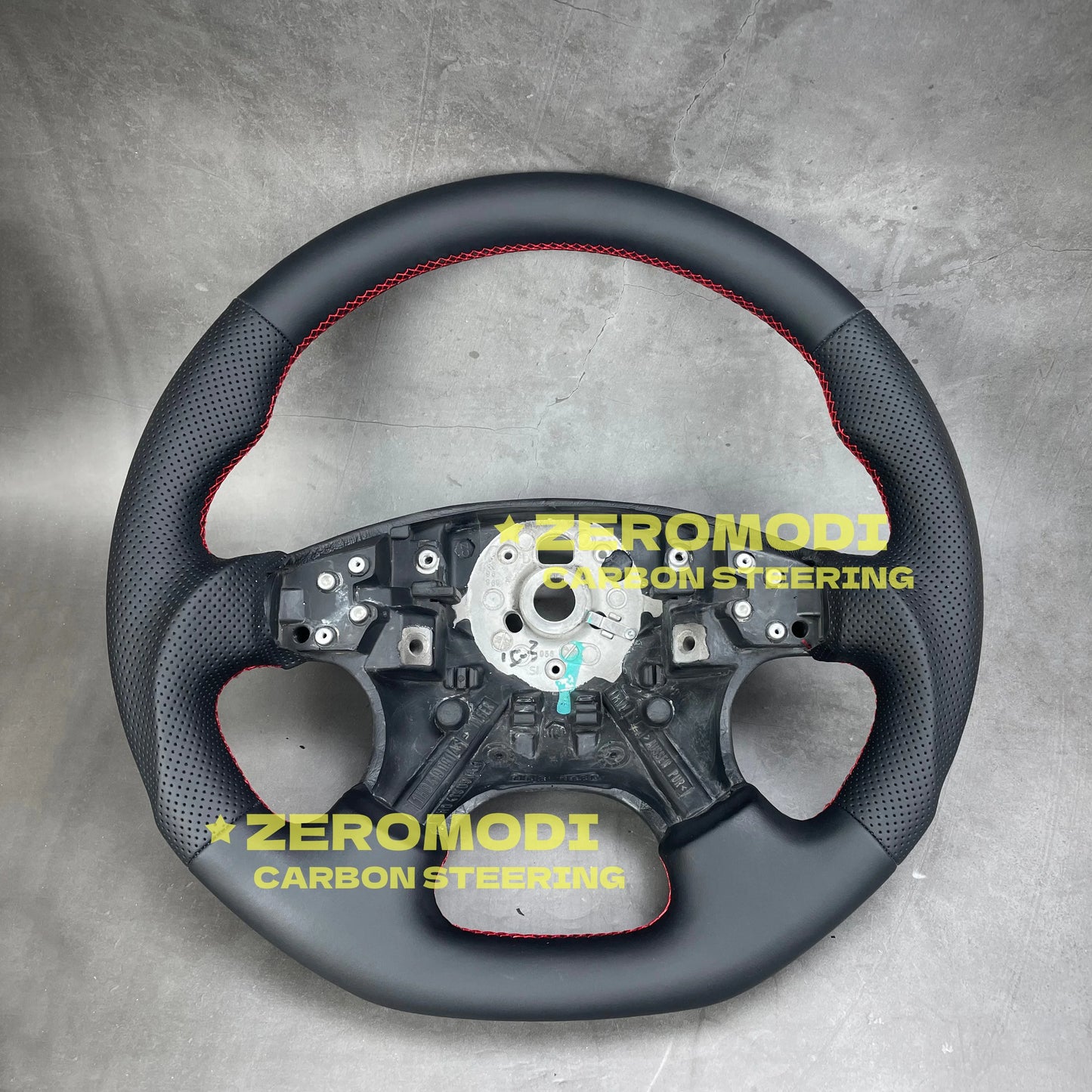 Leather Sport Steering Wheel For VW Golf 3 III GTI Flat Bottom