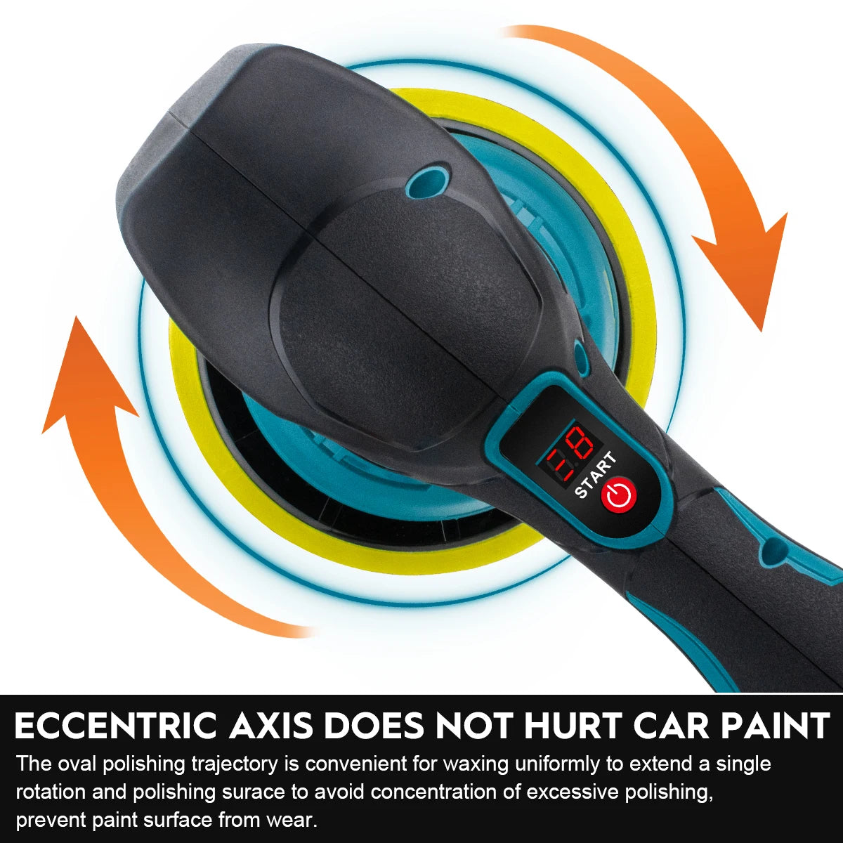 Gisam Cordless Car Polisher 8 Gears Adjustable Auto Electric Waxing Sanding Sealing Glaze Power Tool Fit Makita 18v Battery Pin