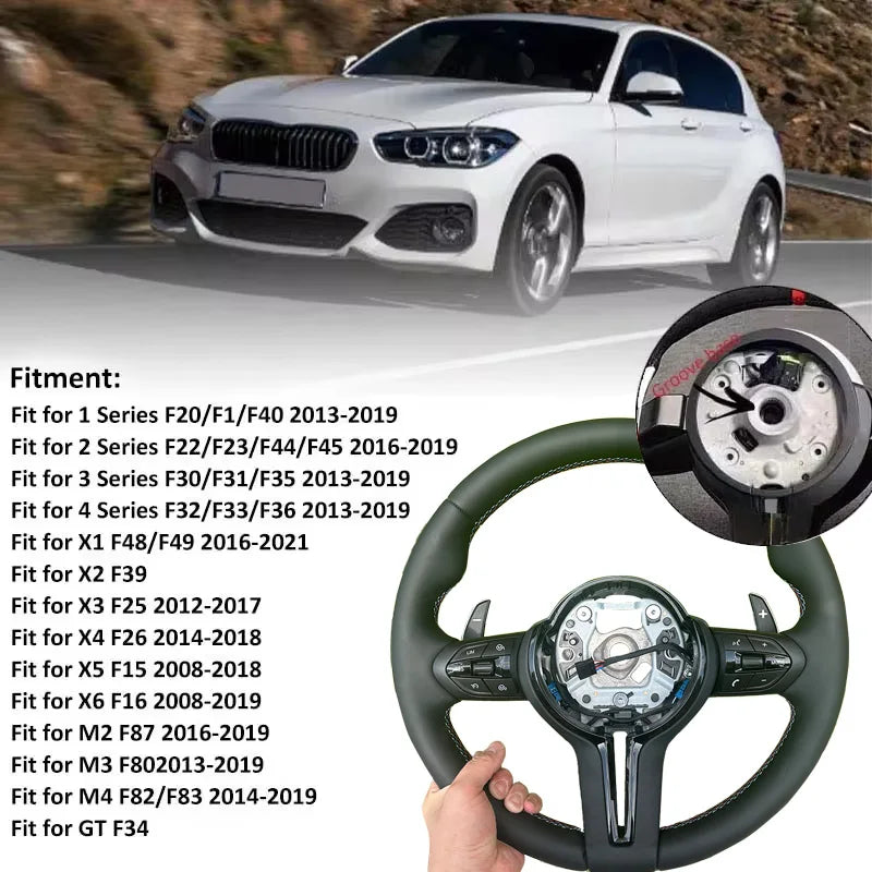 Suitable for BMW F10 F20 F30 F31 F80 M1 M2 M3 E70 E90 all leather Black Knight steering wheel, newly upgraded