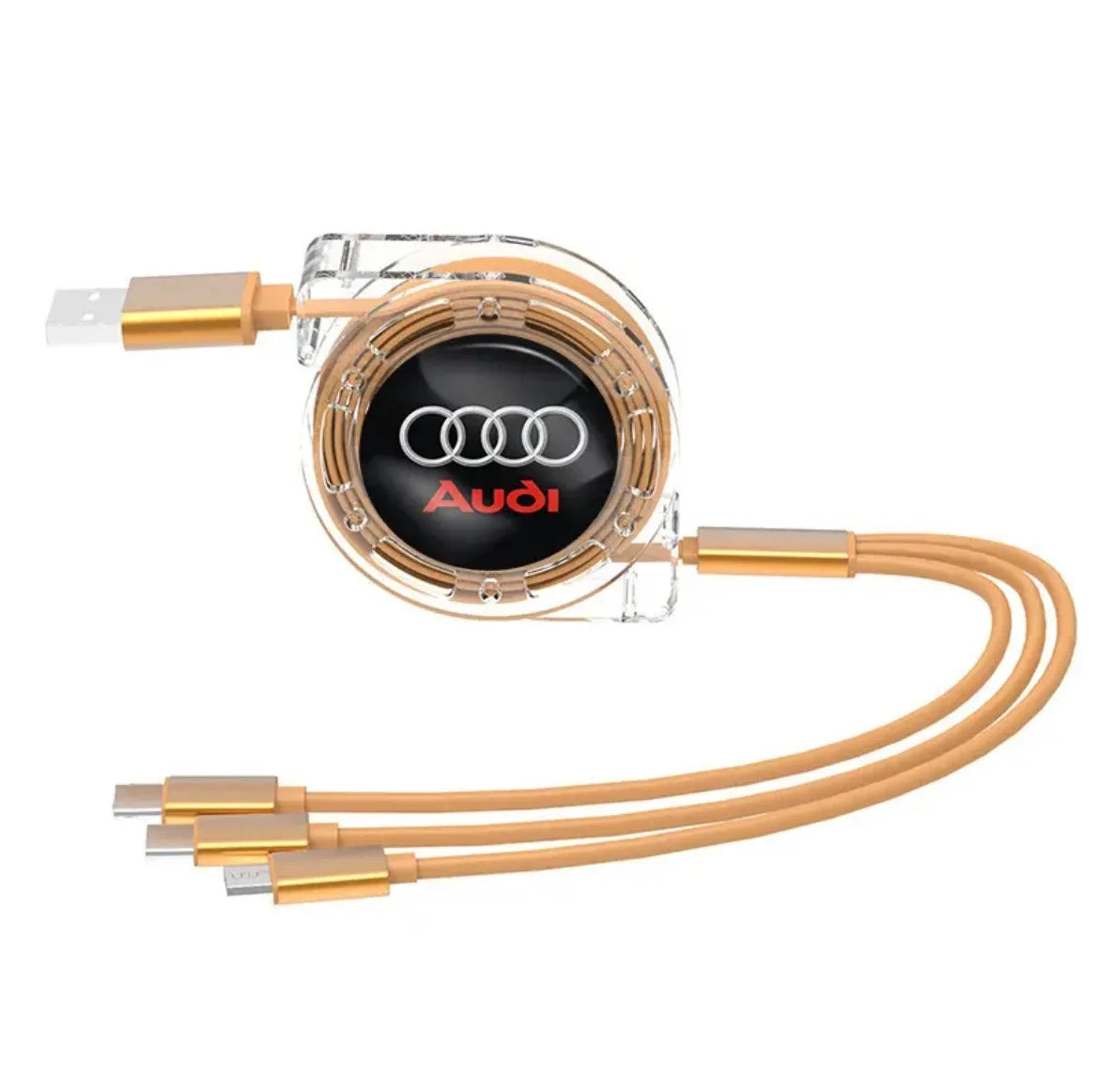 3 In 1 Micro USB Type C Charging Cable Multi Charger For Audi sline A1 A2 A3 A4 A5 A6 A7 A8 Q1 Q2 Q3 Q4 Q5 Q6 Q7 Q8 TT S5 B8