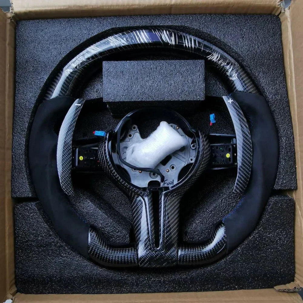 LED Steering Wheel Carbon Fiber Fit For BMW M1 M2 M3 M4 M5 M6 F30 F10 F15 F16 F32 F80 F82 3 4 5 6 X3 X5 Customized Sport Wheel
