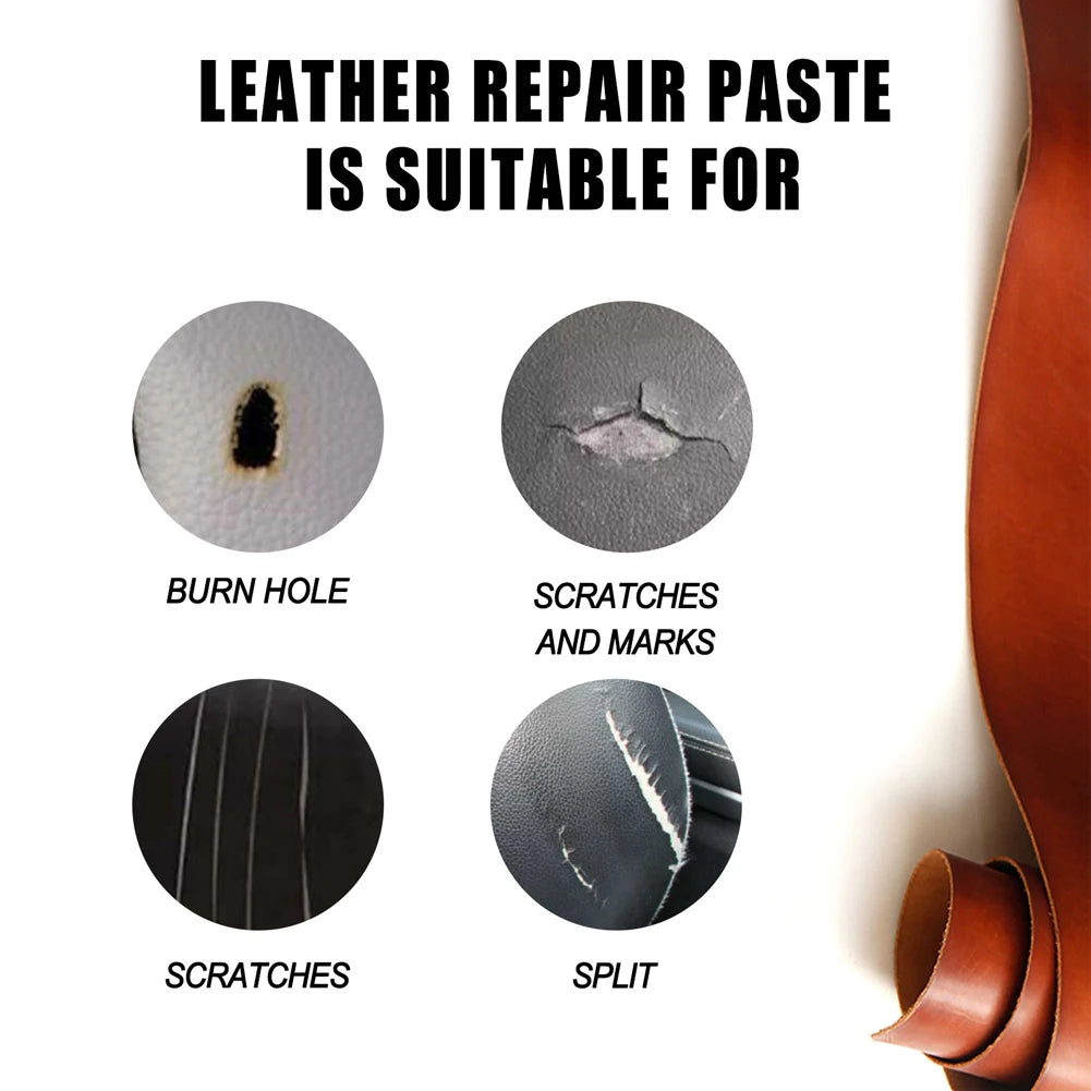 60/20ml Leather Repair Filling Paste Compound Leather Restoration Cream Auto Leather Car Repair Scratches Cracks Sofa Car Seat