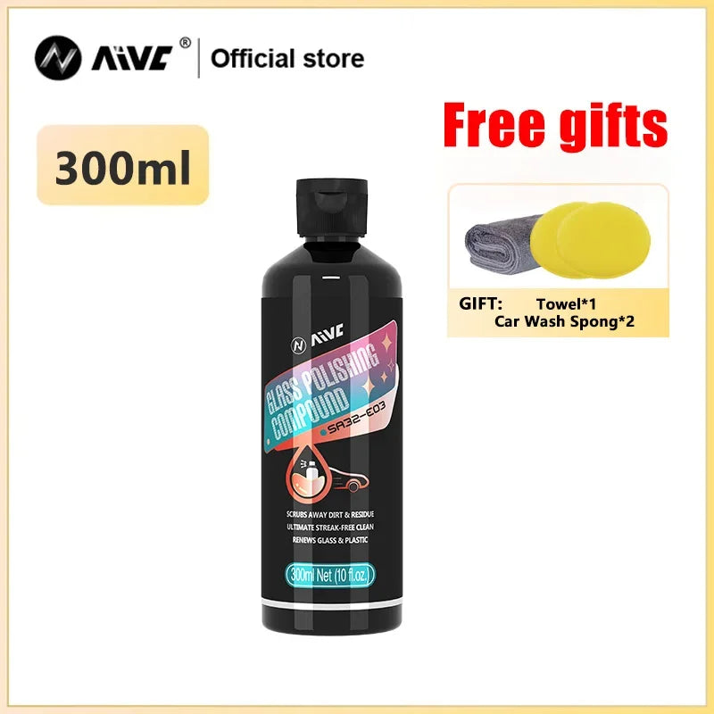 AIVC Glass Polishing Compound Car Windshield Oil Film Remover Deep Cleaner Paste Film Removal Cream Clear Window Auto-Detailing