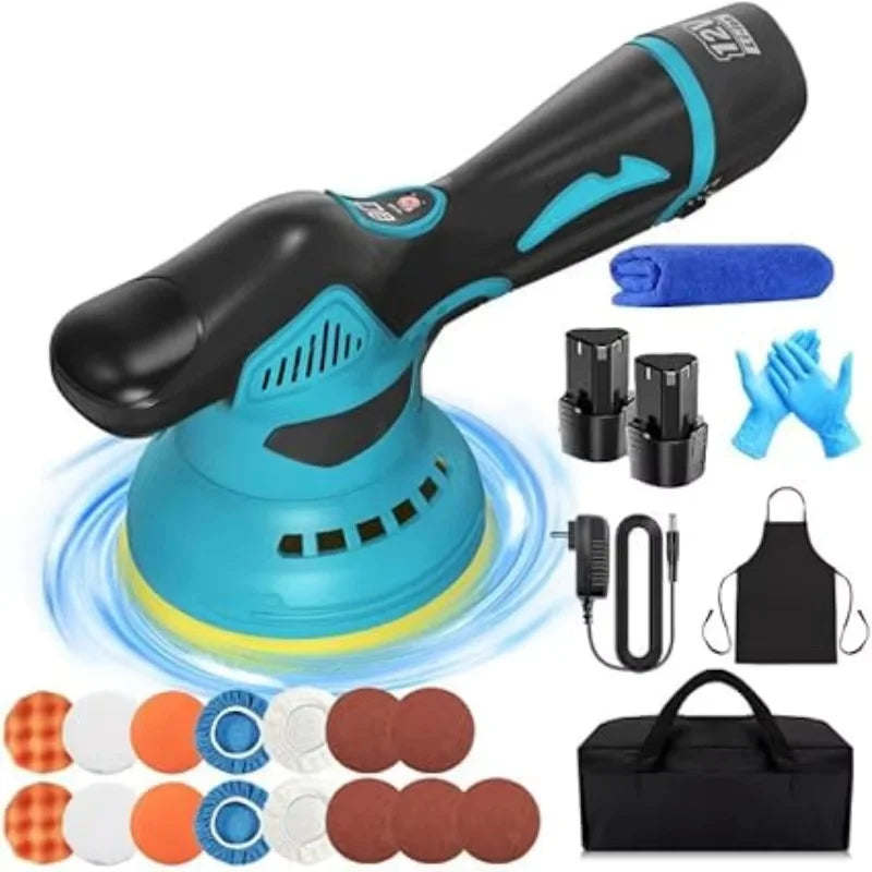 8 Gears 380W Cordless Car Polisher 12V Lithium Electric Polishing Waxing Machine For Repairing Scratches Wireless Sander Polish