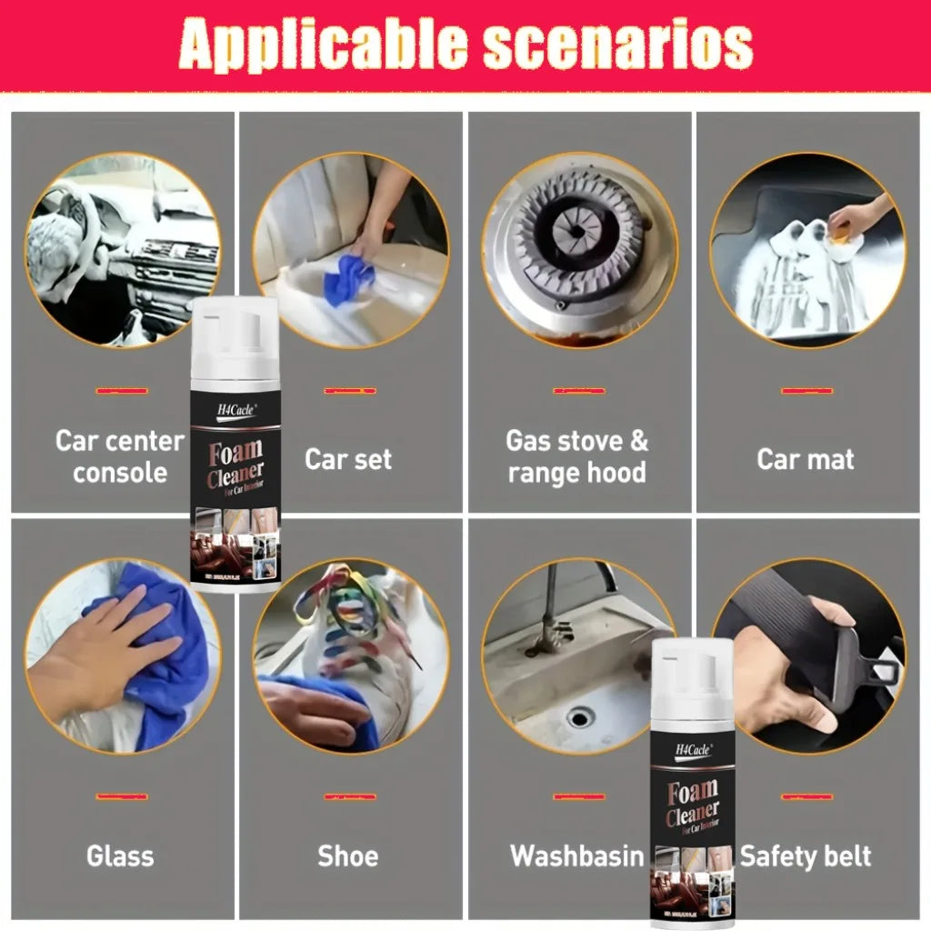 Multifunctional Foam Cleaner Car Interior Stain Removal and Cleaning Leather Seat Home Foam Cleaner Spray Maintenance Wash