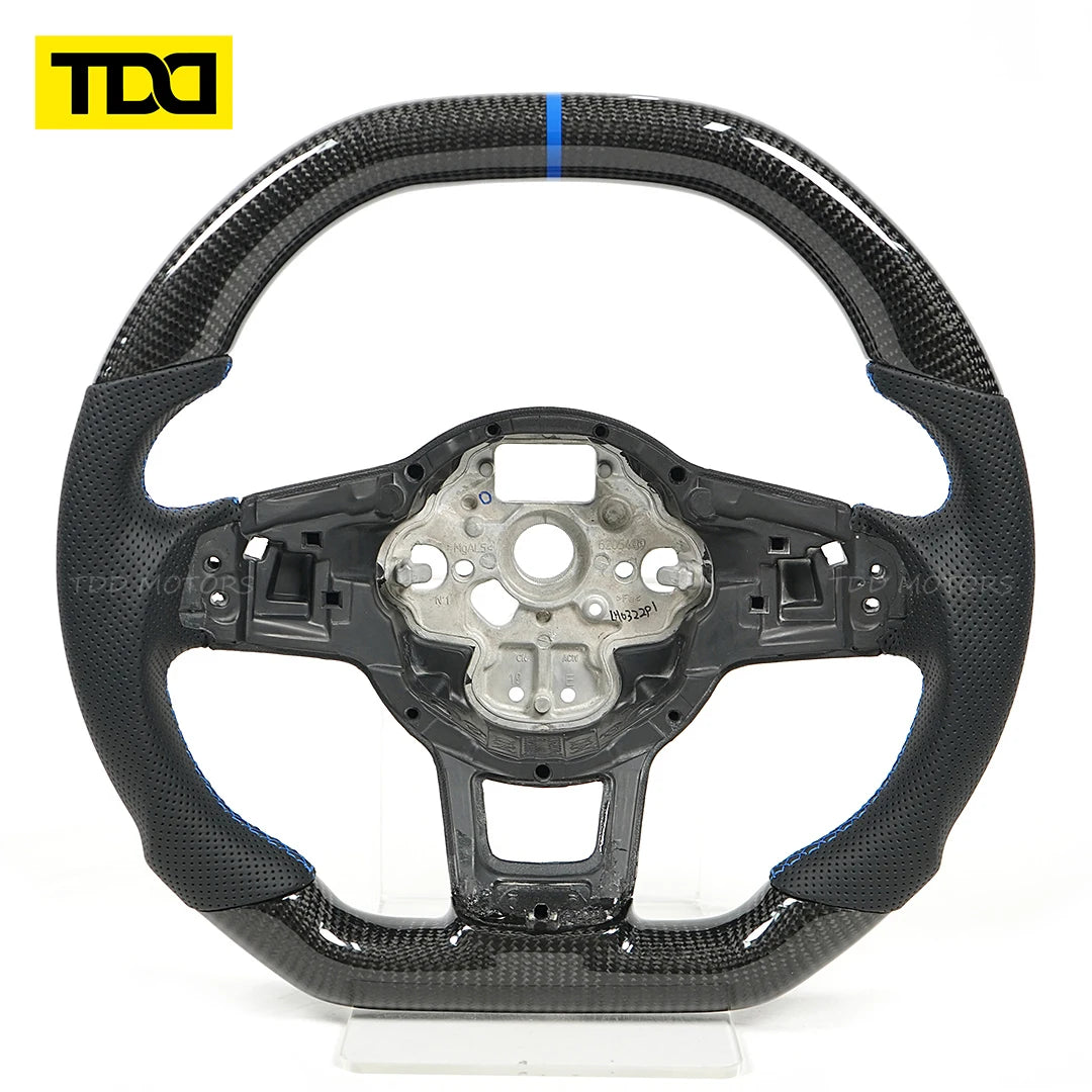 TDD Carbon Fiber Steering Wheel leather Alcantara For Volkswagen Golf 7 7.5 GTI GTD GTE R 2013-2020 Polo GTI Car Accessories