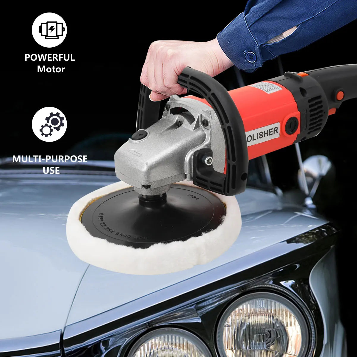 230V 1400 W Adjustable Speed Car polishing machine Electric cars Polisher Waxing Machine for Automobile Furniture