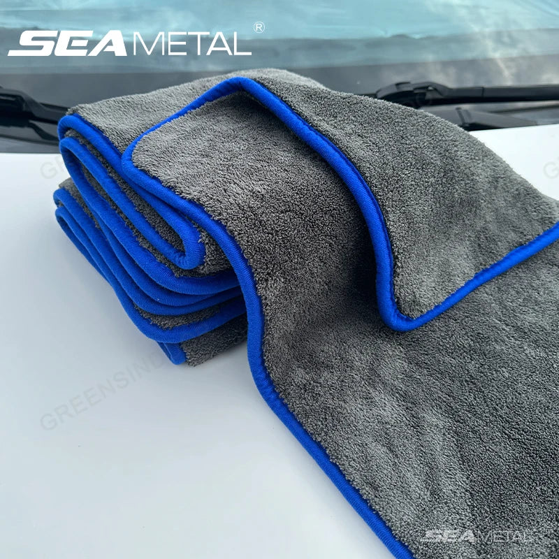 SEAMETAL 1200GSM Coral Fleece Deluxe Car Wash Microfiber Towel Plush Cleaning Drying Cloth Car Wash Towels 40x40/40x60/60x90cm