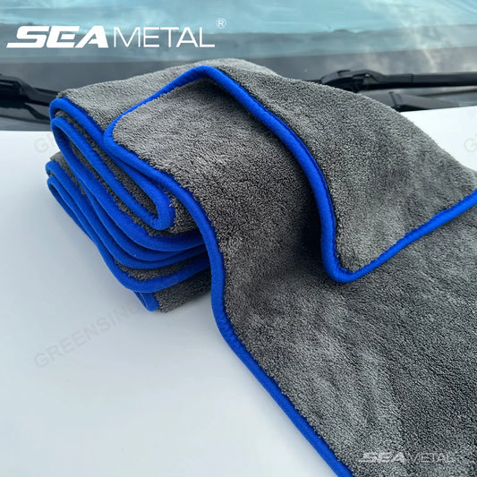 SEAMETAL 1200GSM Coral Fleece Deluxe Car Wash Microfiber Towel Plush Cleaning Drying Cloth Car Wash Towels 40x40/40x60/60x90cm