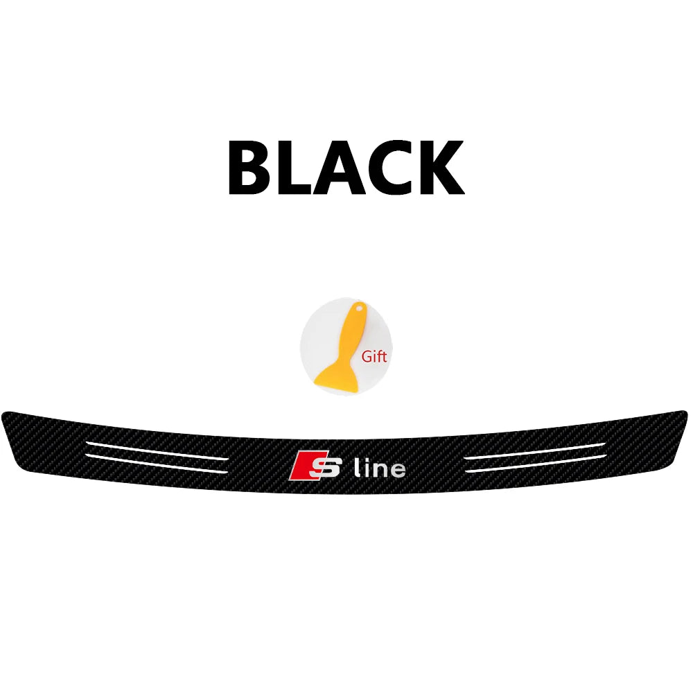 1Set Car Rear Bumper Trunk Load Edge Protective Stickers for Audi Sline S3 S4 S5 S6 S7 RS Quattro Q7 Q5 Q3 A4 B8 8P A3 A6 C7 A5