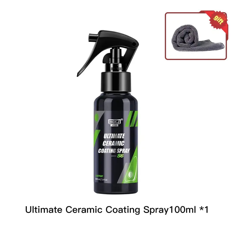 HGKJ S6 Ultimate Ceramic Coating Spray Hydrophobic High Gloss Paint Protection 9H Nano Top Long Lasting Wax Car Care Detail