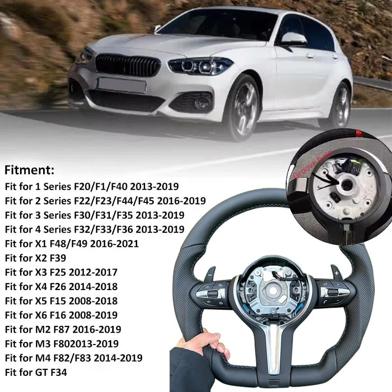 Suitable for BMW M3 M5 F10 F30 F20 F21 F22 F31 F32 F33 F34 F36 F15 F25 F26 F01 F07 modified all black warrior steering wheel