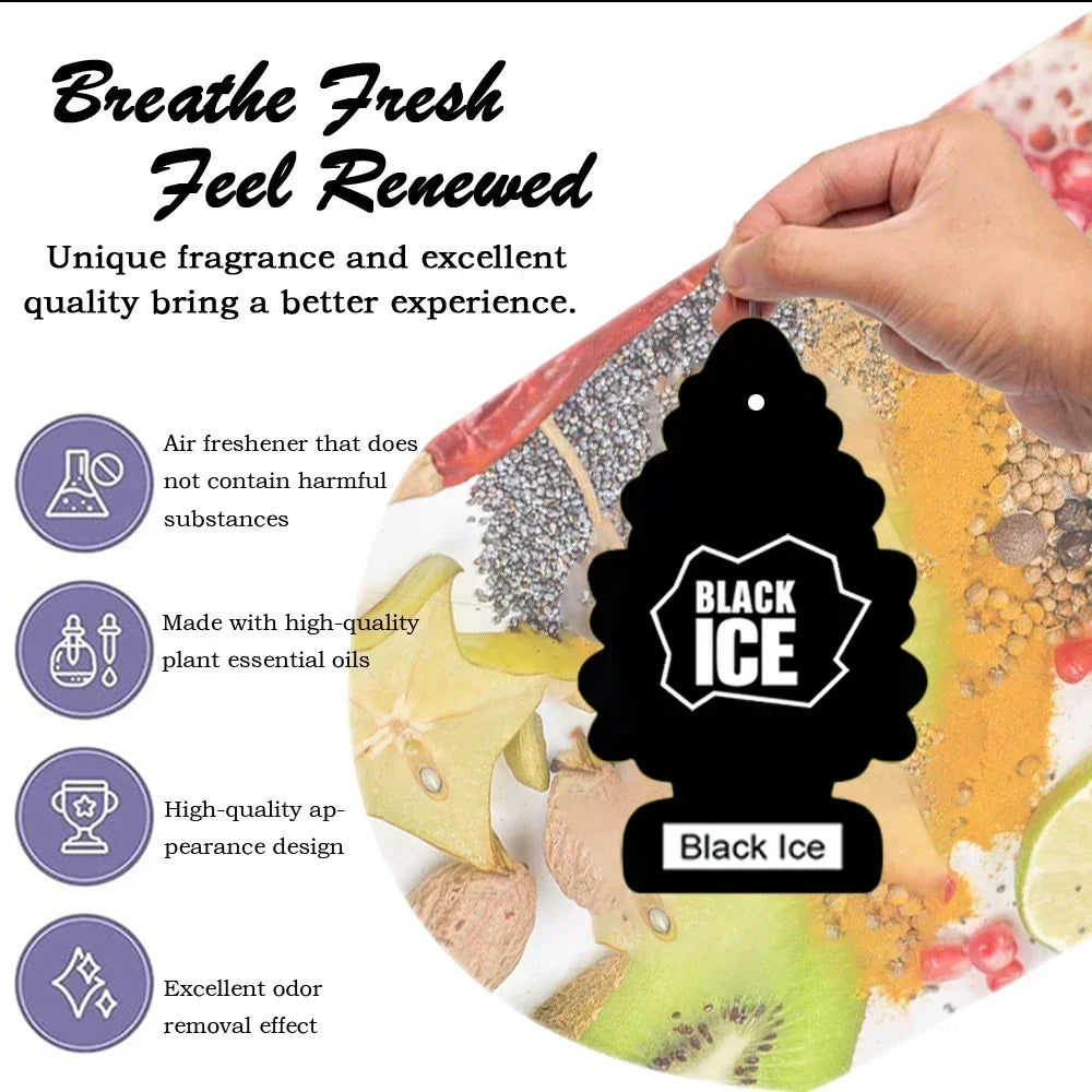 3-80pcs Christmas Tree Car Air Freshener Natural Scented Tea Paper Hanging Fragrance for Home and Auto Interior